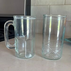 Clear Glass Mug and Tumbler • vintage Jelly Jars